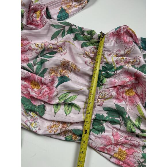 BOSTON PROPER Pink Maxi Dress Off The Shoulder Sparkly English Rose S - Picture 6 of 13